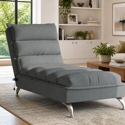 Warm and Practical Grey Fabric Massage Recliner