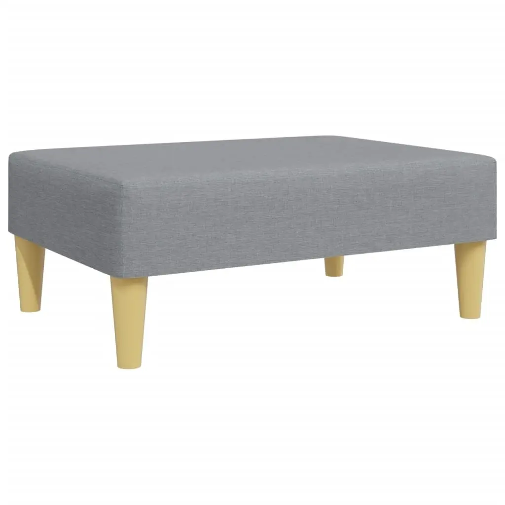 Footstool Light Grey Fabric Durable Plywood Frame Living Room Furniture