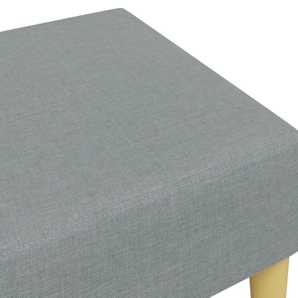 Footstool Light Grey Fabric Durable Plywood Frame Living Room Furniture