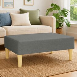 Comfortable and Stylish Dark Grey Fabric Footstool