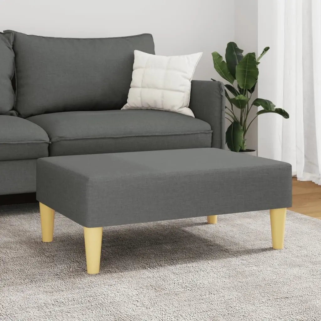 Dark Grey Fabric Footstool