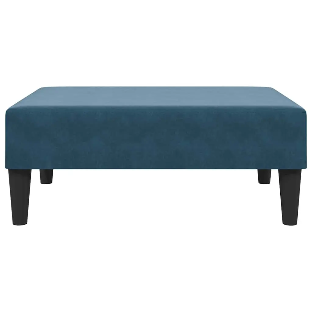 Ottoman Footstool Compact Foot Rest Blue Velvet Living Room Bedroom Furniture