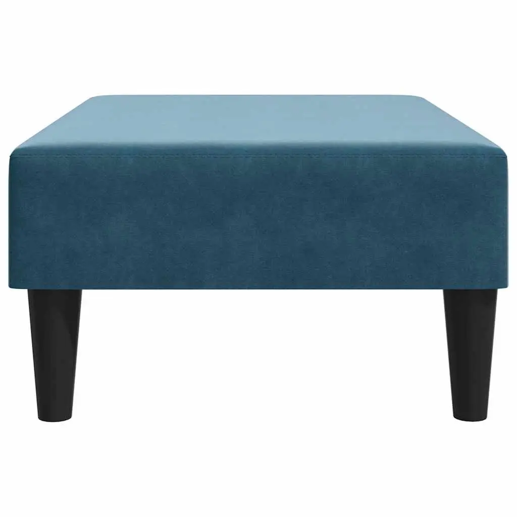 Ottoman Footstool Compact Foot Rest Blue Velvet Living Room Bedroom Furniture