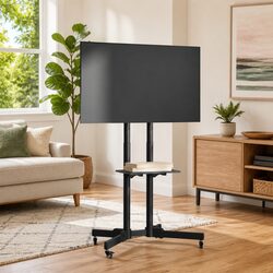 Adjustable Height Rolling TV Stand for 32-70 Inch TVs