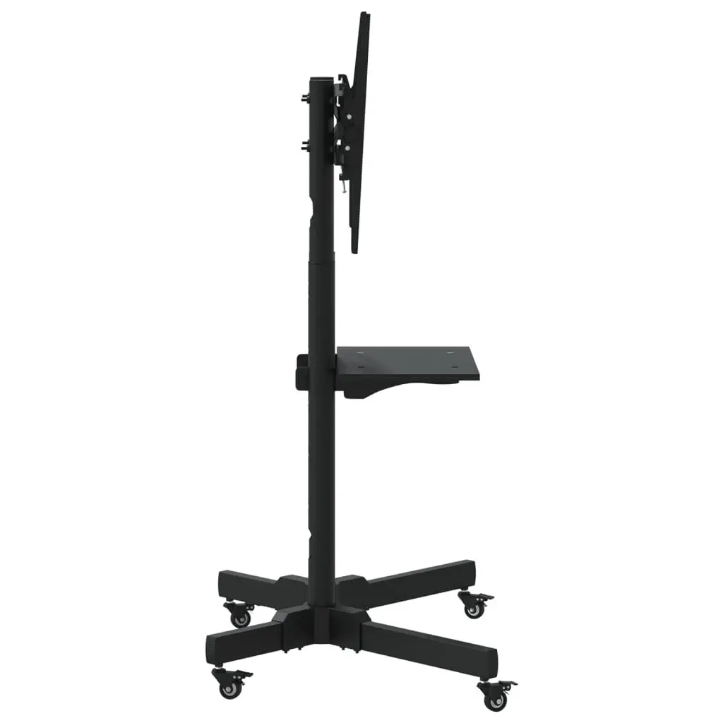 TV Stand on Wheels Height Adjustable for 32-70 Inch Screens Black