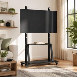 Sturdy Adjustable TV Stand on Wheels for Easy Setup