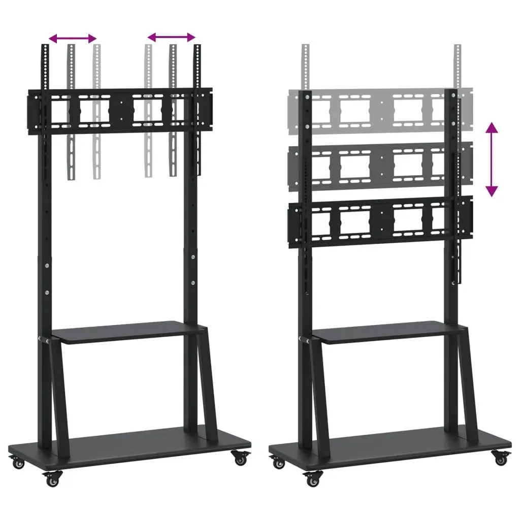 TV Stand on Wheels for 32-90 Inch Screens Height Adjustable Black