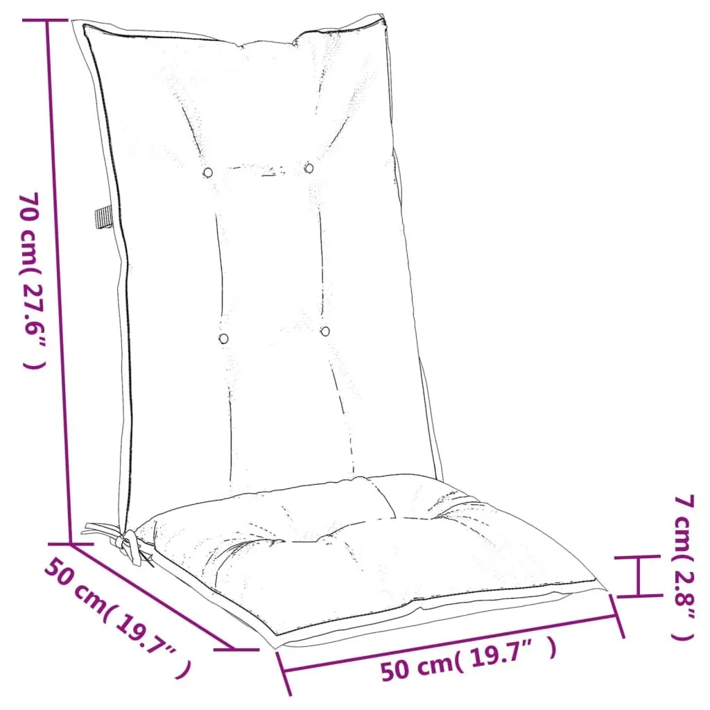 Highback Chair Cushions 4 Piece Anthracite 120x50x7 cm Outdoor Indoor