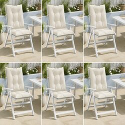Value-Driven Highback Chair Cushions: Set of 6 in Cream