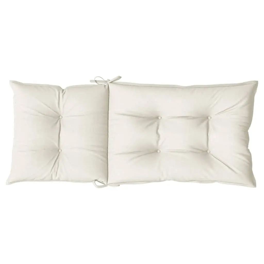 Outdoor Highback Chair Cushions 6 Piece Set Cream Polyester Garden Patio Furniture Pad