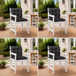 Comfortable 4-Piece Anthracite Lowback Chair Cushion Set