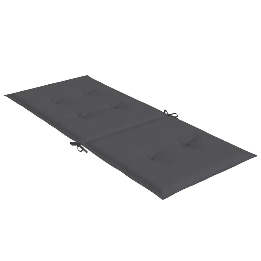 Highback Chair Cushions Set 4 Piece Outdoor Garden Patio Seat Pad Anthracite 120 x 50 x 4 cm
