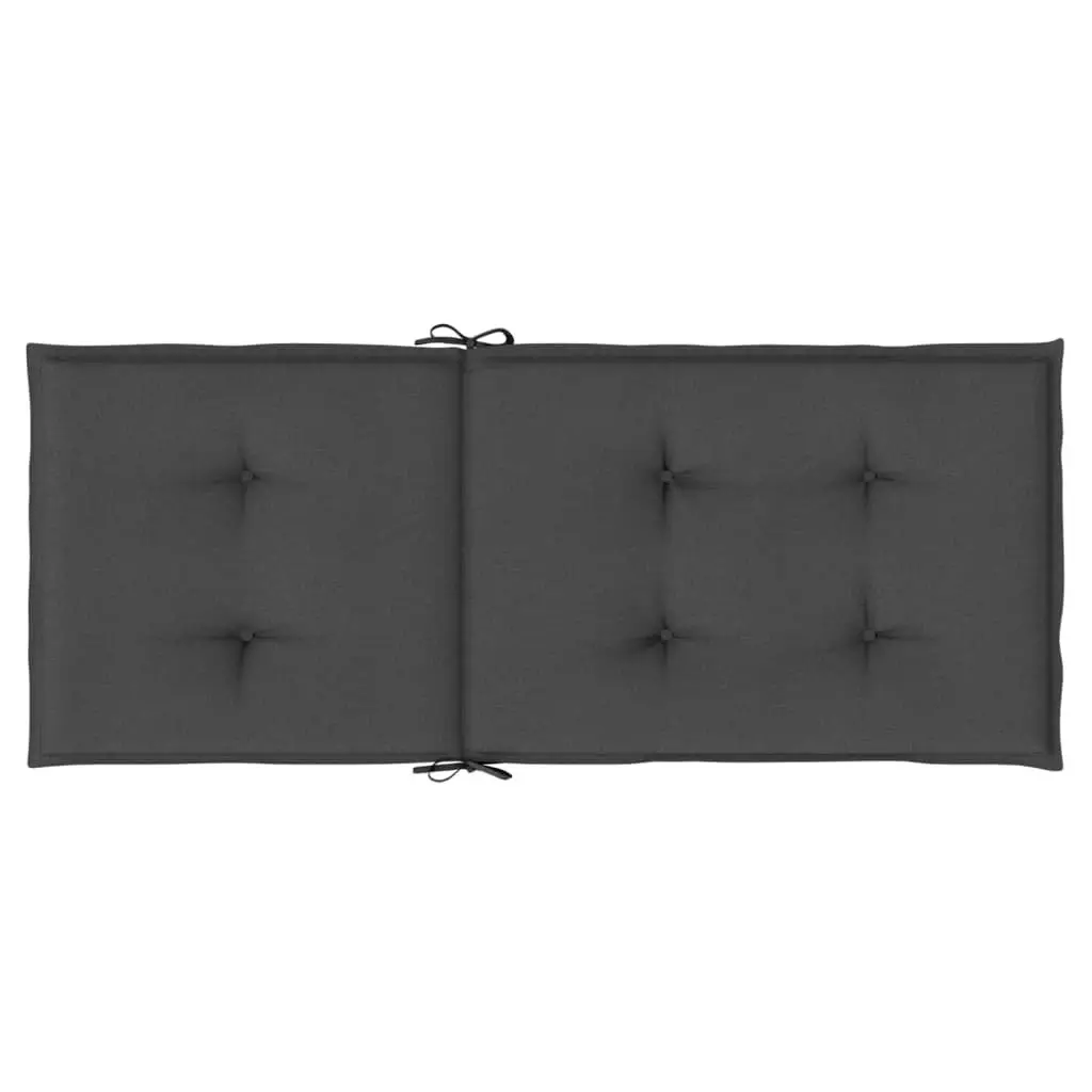 Highback Chair Cushions Set 4 Piece Outdoor Garden Patio Seat Pad Anthracite 120 x 50 x 4 cm