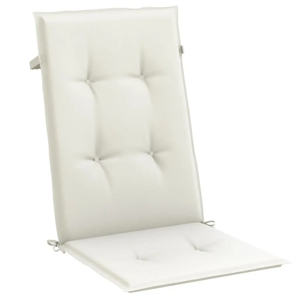 Highback Chair Cushions Outdoor Garden Patio Furniture Seat Pads 120 x 50 x 4 cm Cream 6 Piece
