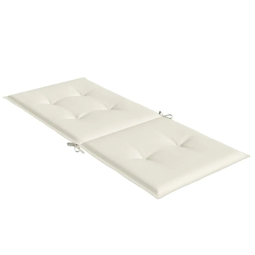 Highback Chair Cushions Outdoor Garden Patio Furniture Seat Pads 120 x 50 x 4 cm Cream 6 Piece