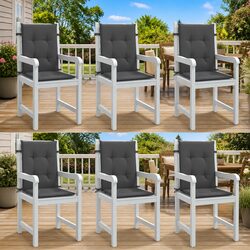 Value-Driven Lowback Chair Cushions Set of 6 Anthracite