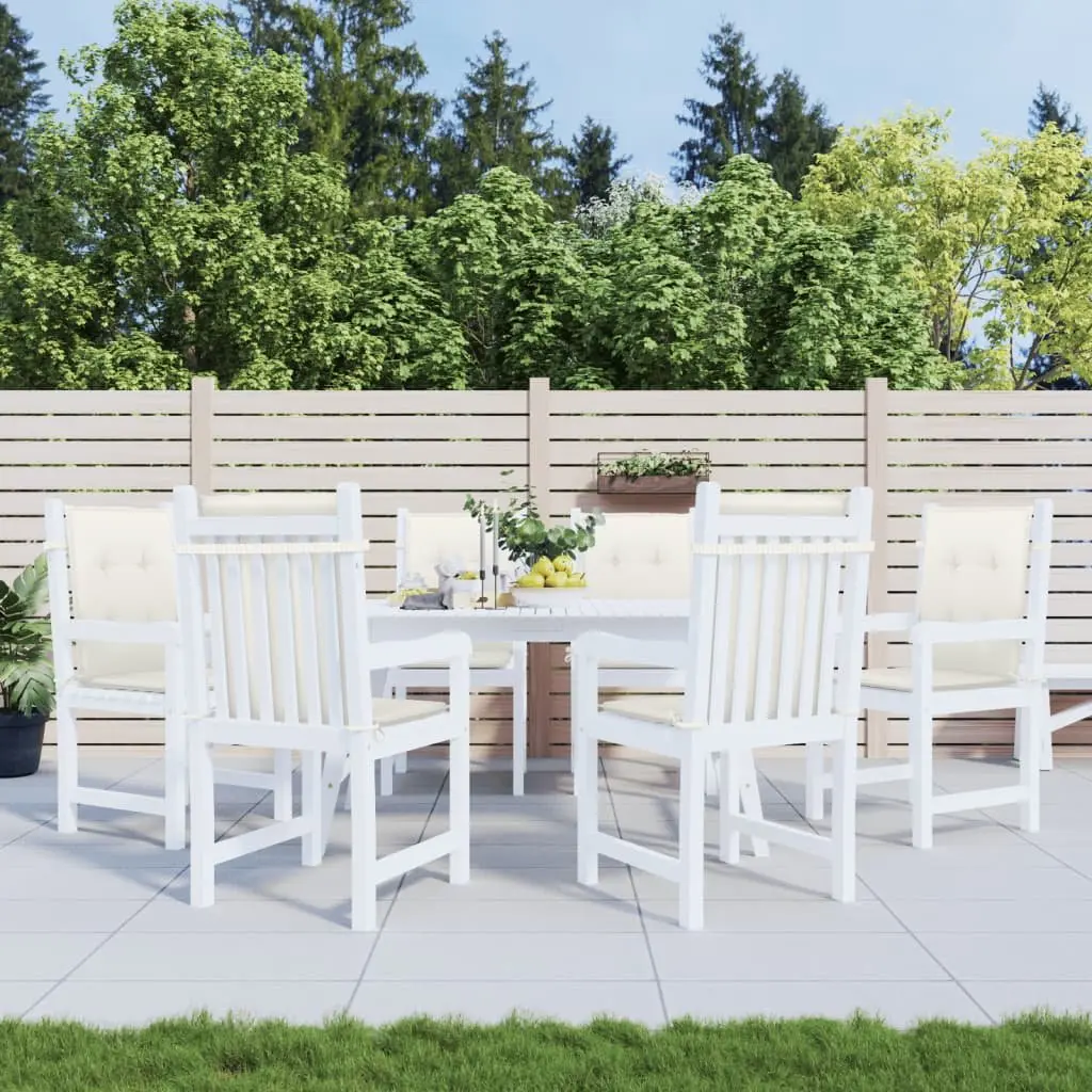 Lowback Chair Cushions Outdoor Garden Patio Furniture Seat Pads 100 x 50 x 4 cm Cream 6 Piece