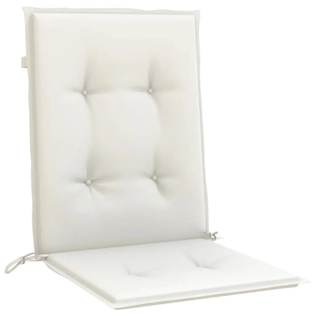 Lowback Chair Cushions Outdoor Garden Patio Furniture Seat Pads 100 x 50 x 4 cm Cream 6 Piece