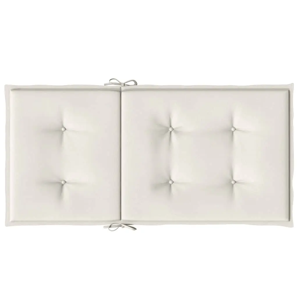 Lowback Chair Cushions Outdoor Garden Patio Furniture Seat Pads 100 x 50 x 4 cm Cream 6 Piece