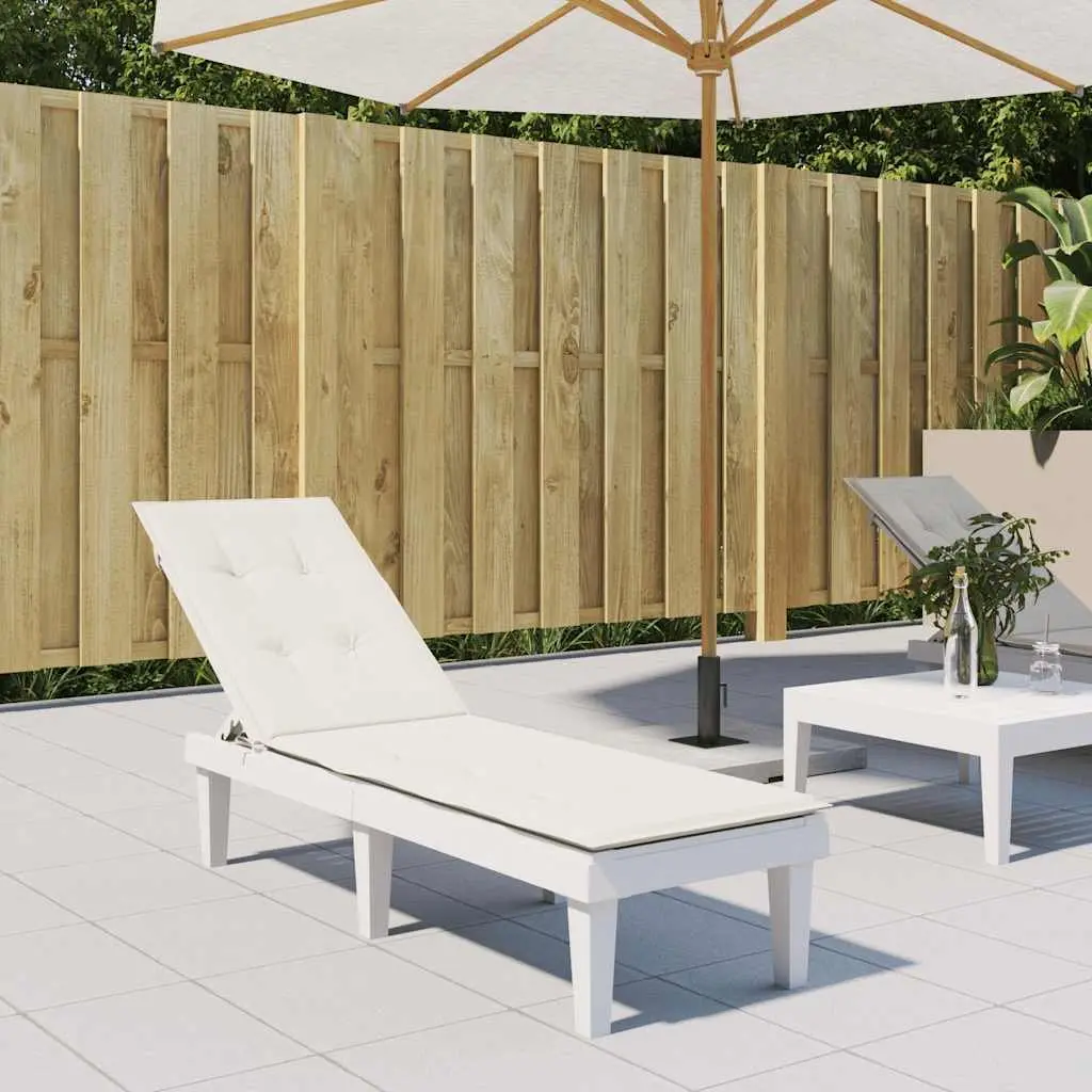 Deck Chair Cushion Outdoor Garden Patio Seating Pad 75x50x4cm Cream Foam Filled Non-Slip