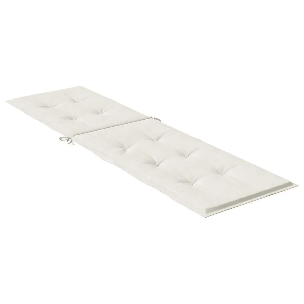 Deck Chair Cushion Outdoor Garden Patio Seating Pad 75x50x4cm Cream Foam Filled Non-Slip