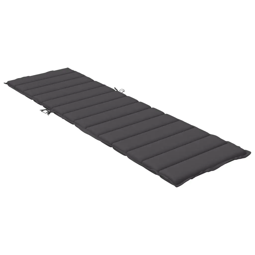 Sun Lounger Cushion Outdoor Garden Patio Chair Pad 200x50x4cm Anthracite Melange