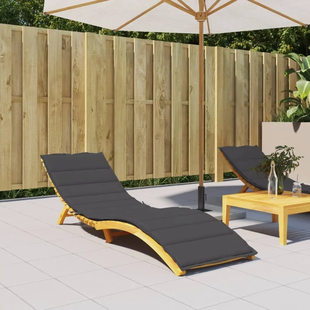 Sun Lounger Cushion Outdoor Garden Patio Chair Pad 200x60x4cm Anthracite