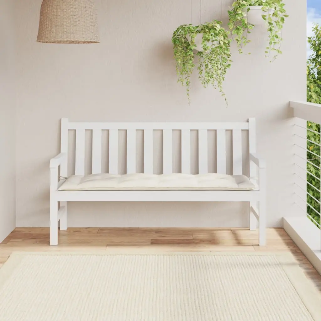Garden Bench Cushion Outdoor Seating Pad 150 x 50 cm Cream