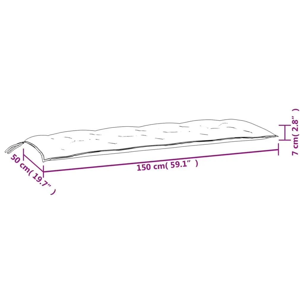 Garden Bench Cushion Outdoor Seating Pad 150 x 50 cm Cream
