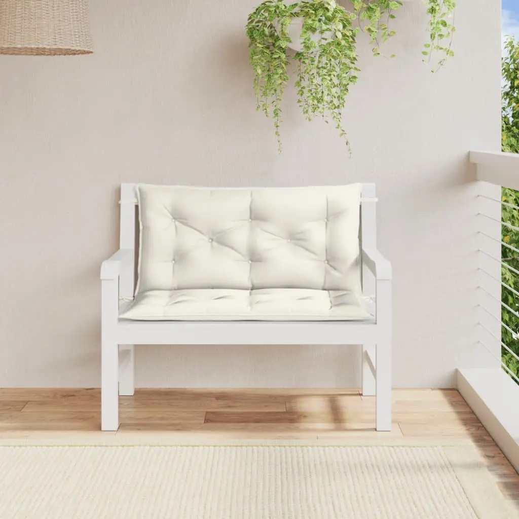 Garden Bench Cushions Outdoor Seating Pad 100 x 50 x 7 cm Cream 2 Pieces