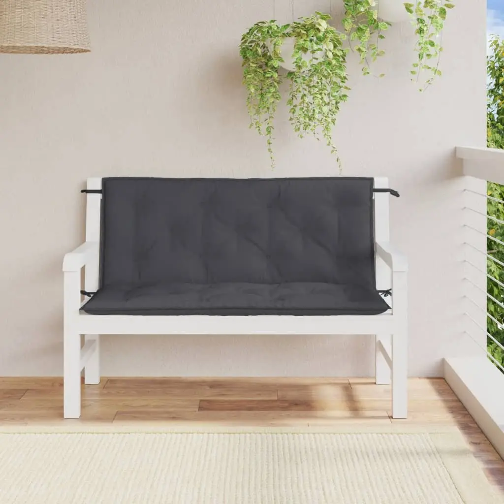 Garden Bench Cushions Anthracite Outdoor Seating Pad 120x50x7cm 2 Pieces