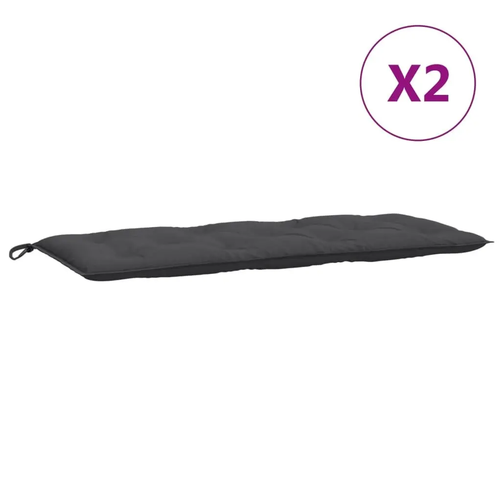 Garden Bench Cushions Anthracite Outdoor Seating Pad 120x50x7cm 2 Pieces