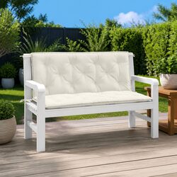 Comfortable Garden Bench Cushions - 2 Piece Cream Set 120x50x7 cm