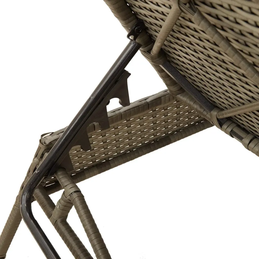 Sun Lounger with Cushion Adjustable Backrest Footrest Outdoor Reclining Chair