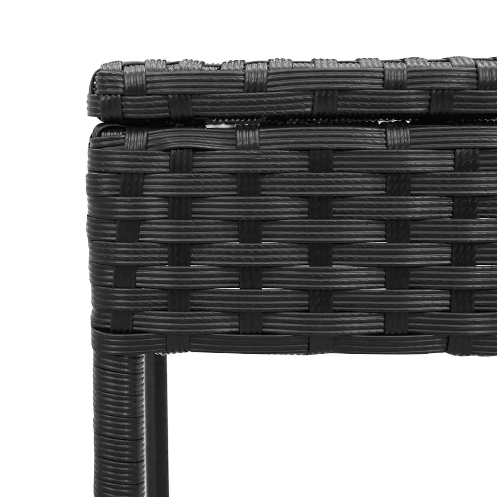 Sun Loungers Set 2 pcs with Side Table Black Outdoor Garden Recliner Chair
