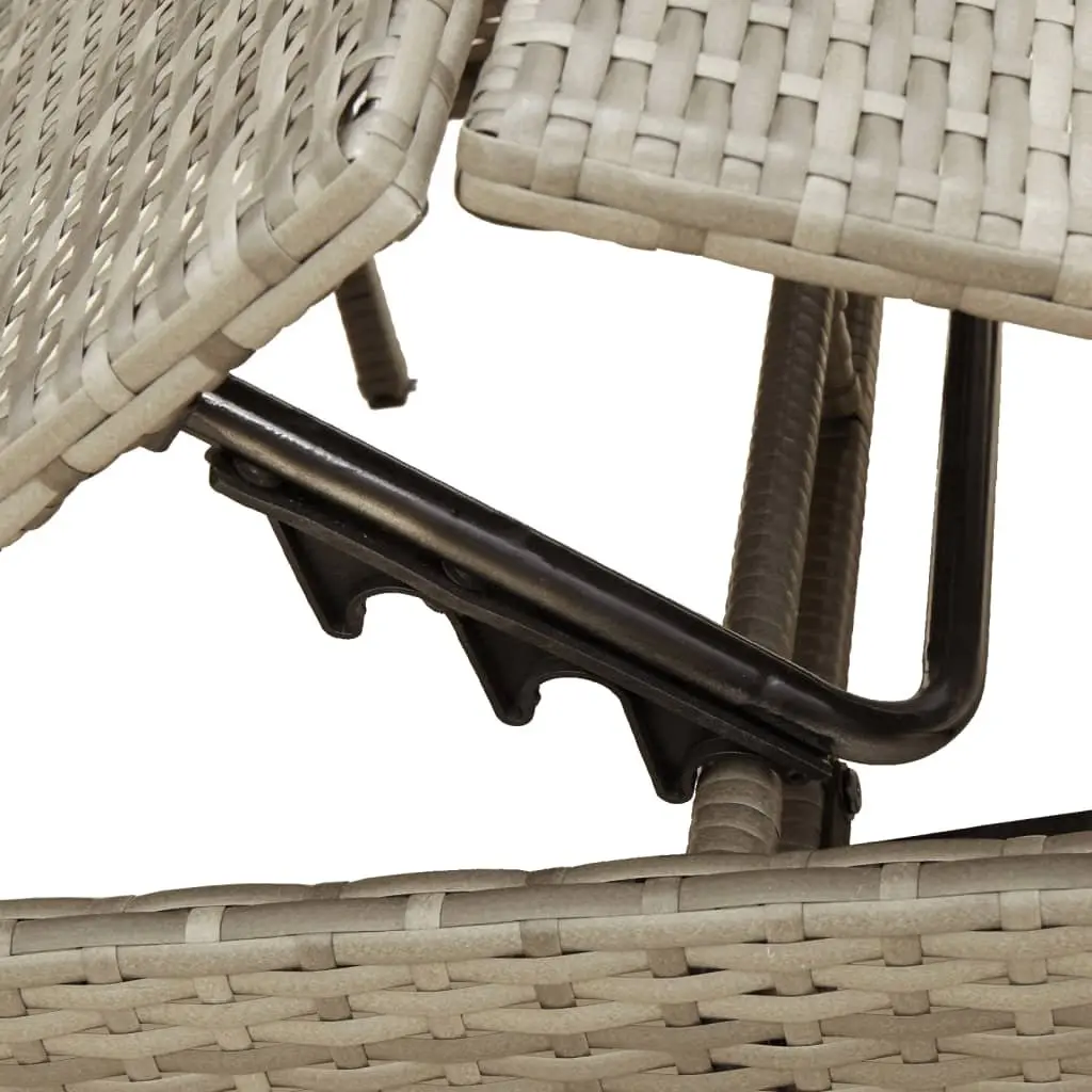 Sun Lounger Set 2 pcs Adjustable Grey Outdoor Garden Furniture