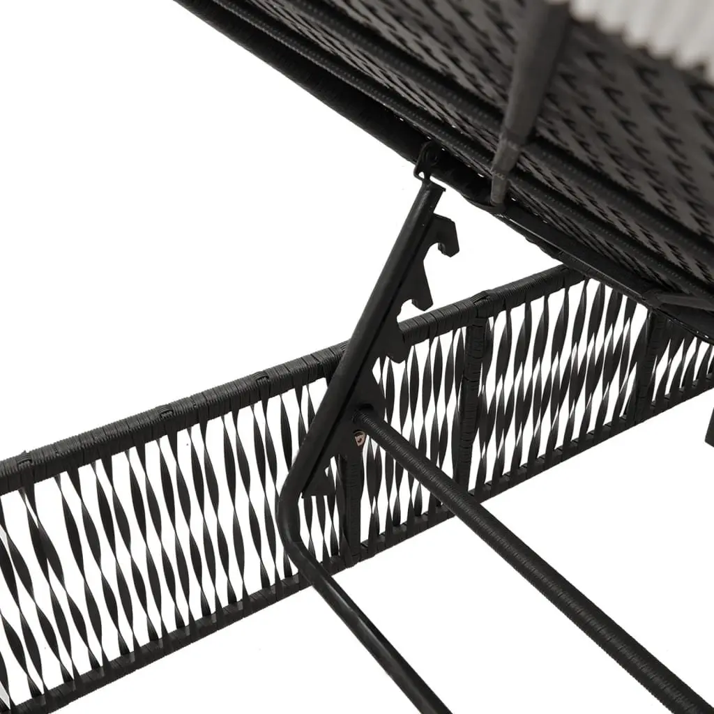 Sun Lounger Adjustable Backrest Outdoor Chair with Cushion Black