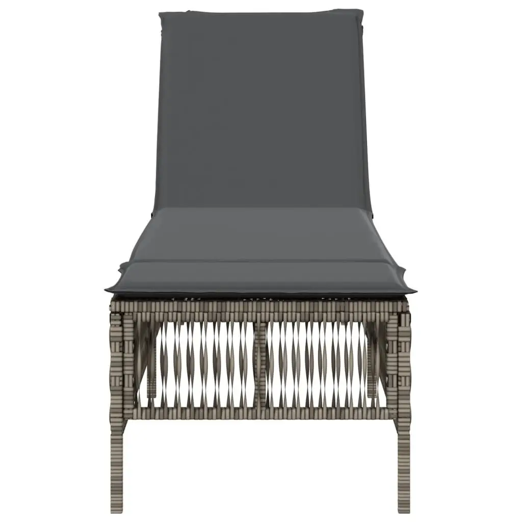 Sun Lounger Adjustable Backrest Outdoor Reclining Chair Grey