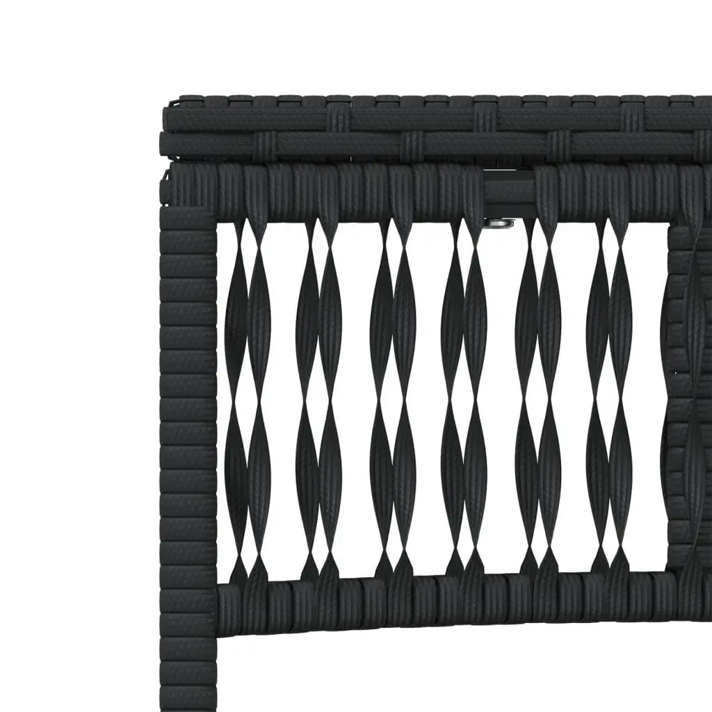 Sun Loungers 2 pcs with Table Black Outdoor Garden Furniture Adjustable Backrest