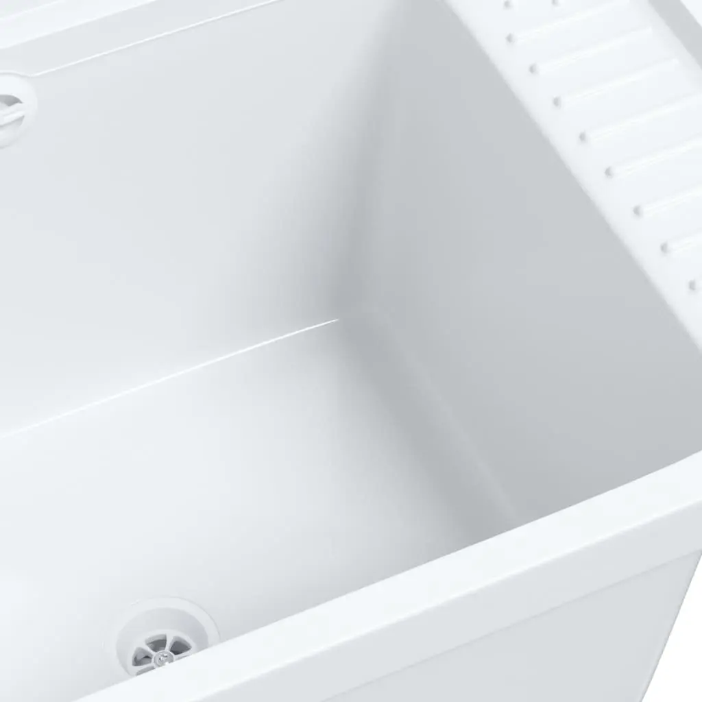 Wall Mounted Sink Washbasin White 50x35x24cm Resin Utility Kitchen Garden Basin
