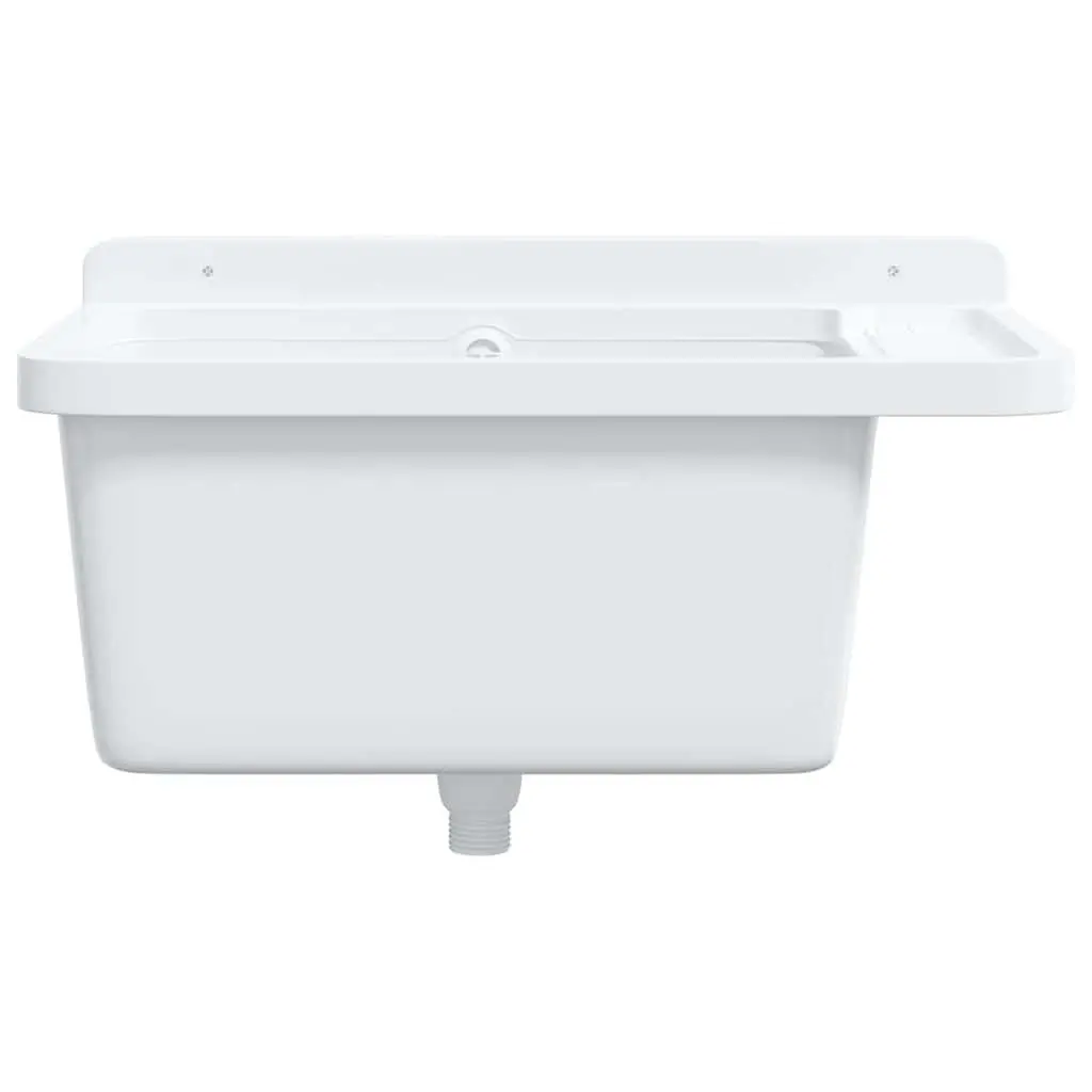 White Utility Sink with Soap Dish 60x40x28cm
