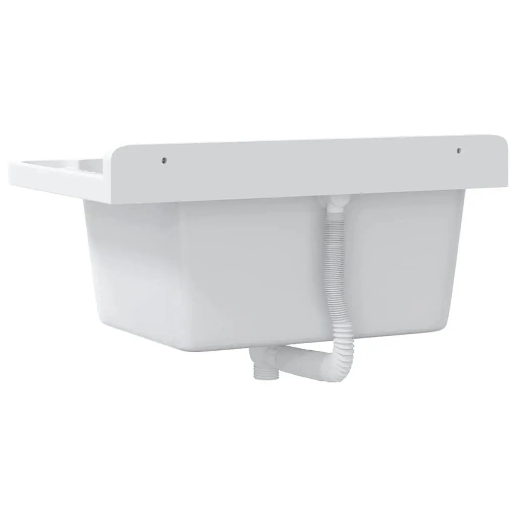 White Utility Sink with Soap Dish 60x40x28cm