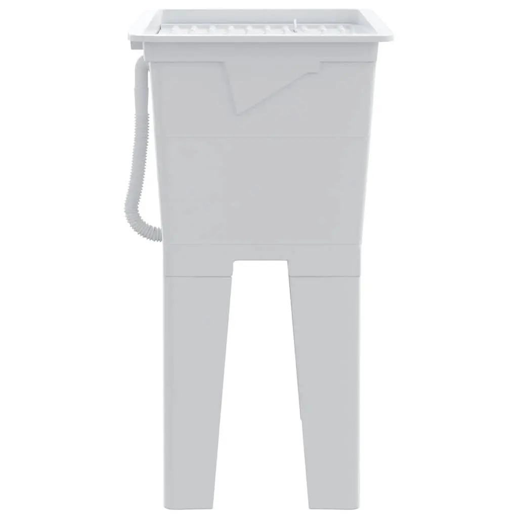 Laundry Tub White 59x41x75 cm Utility Sink Freestanding Basin Washboard