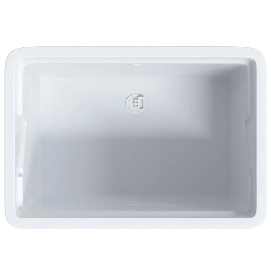 Laundry Tub White 59x41x75 cm Utility Sink Freestanding Basin Washboard