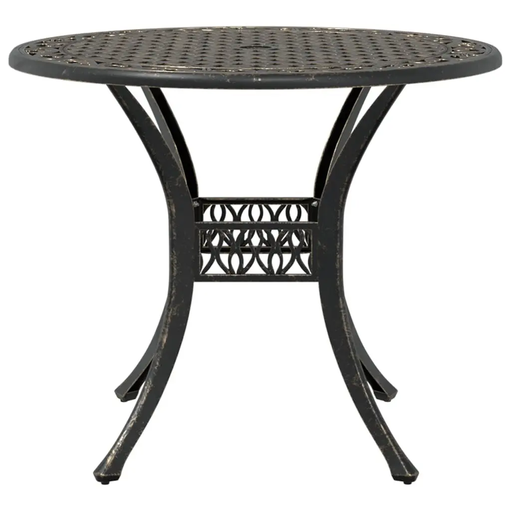 Garden Table Brown Round Outdoor Patio Furniture Ø90x75 cm