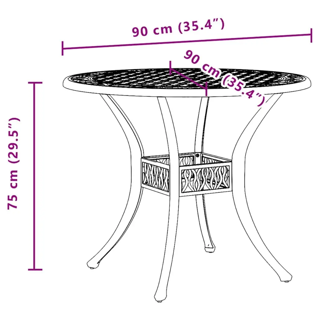 Round Black Garden Table with Umbrella Hole