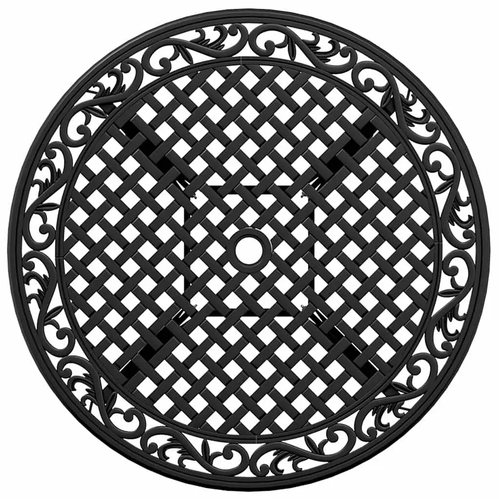 Round Black Garden Table with Umbrella Hole