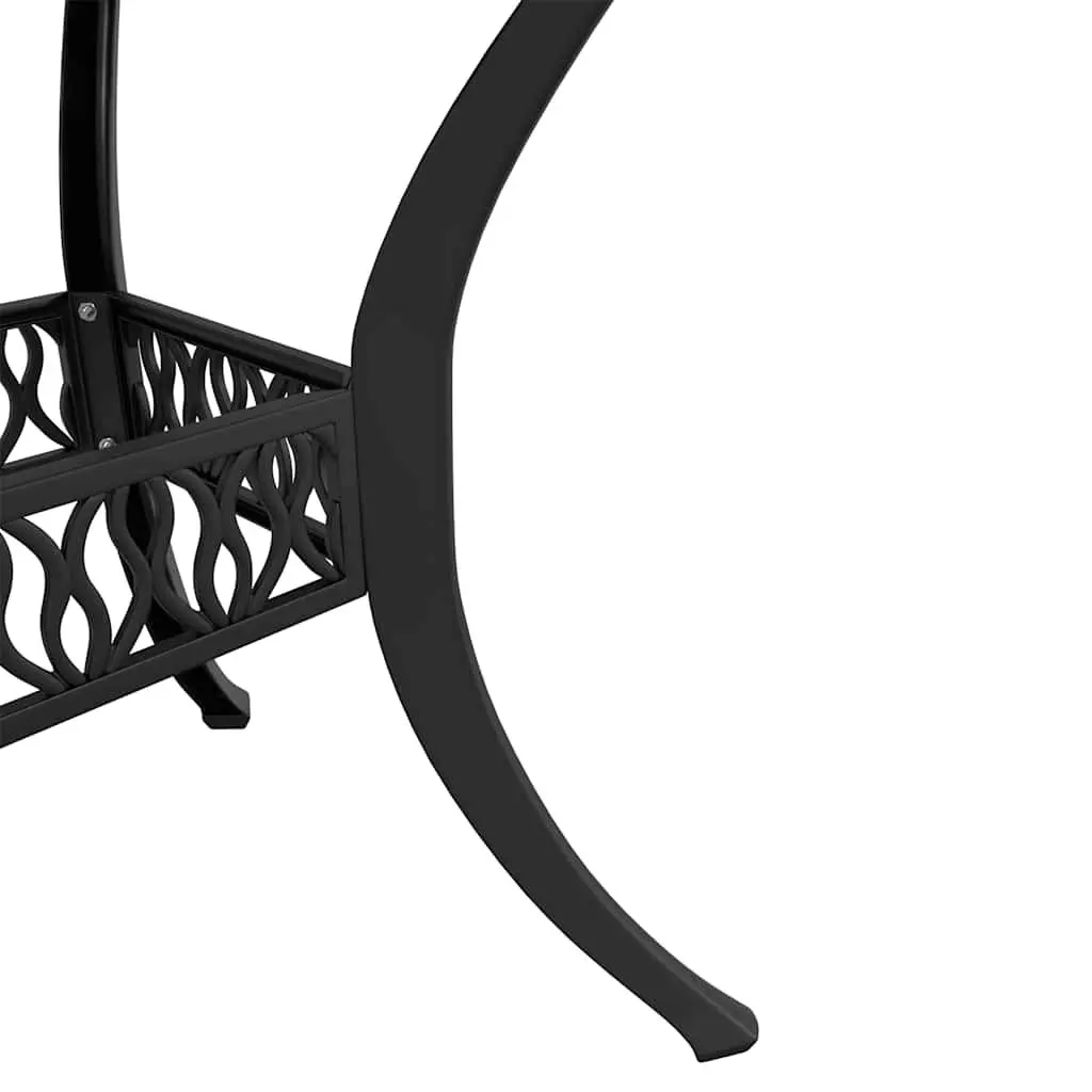Round Black Garden Table with Umbrella Hole