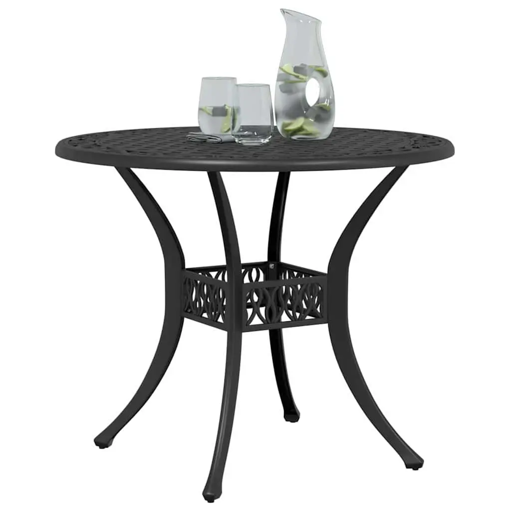 Round Black Garden Table with Umbrella Hole