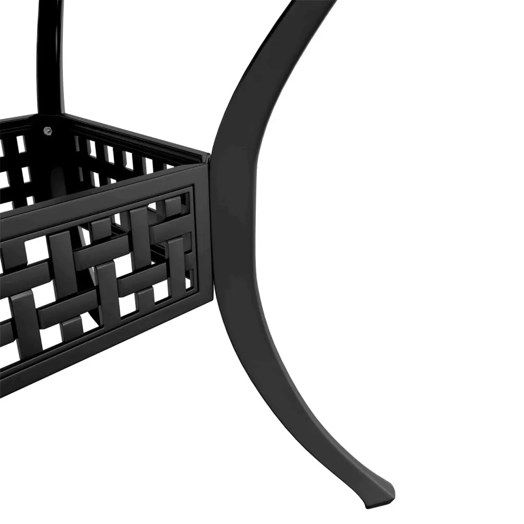Garden Table Black Outdoor Patio Furniture Cast Aluminium 80x80x75 cm Umbrella